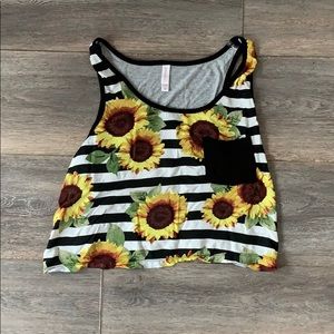 Sunflower crop tank top